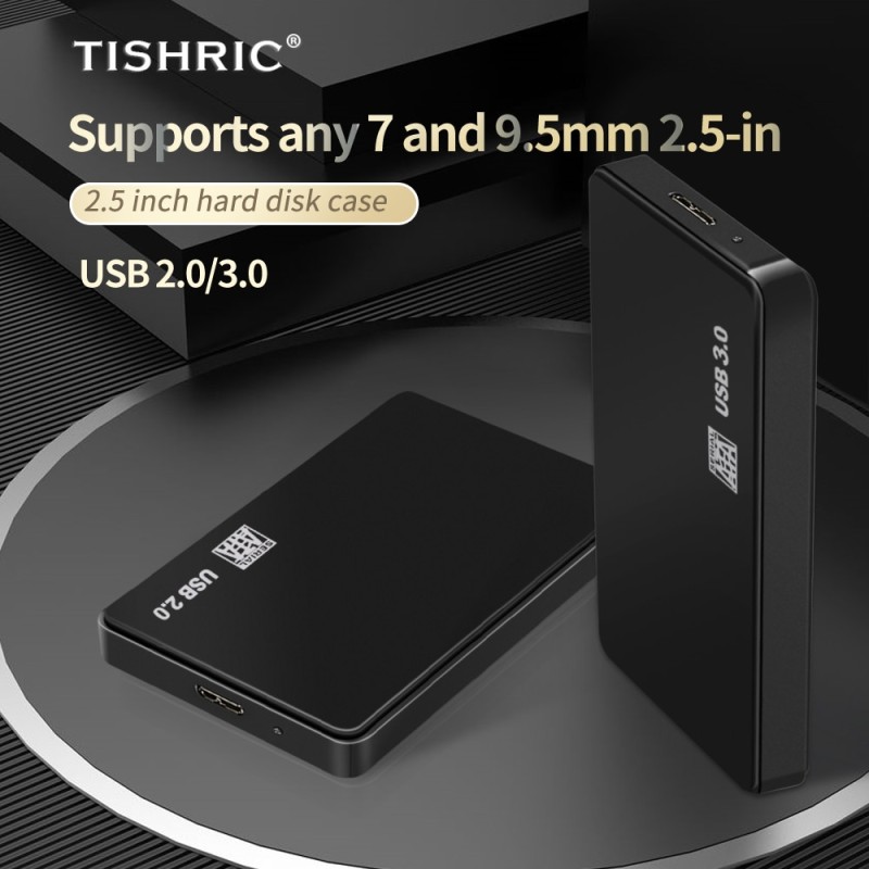 TISHRIC HDD Case External Hard Drive Optibay Enclosure 2.5 Hard Disk Case HDD Box USB 3/2 Sata to USB Multicolor Hard Drive Box