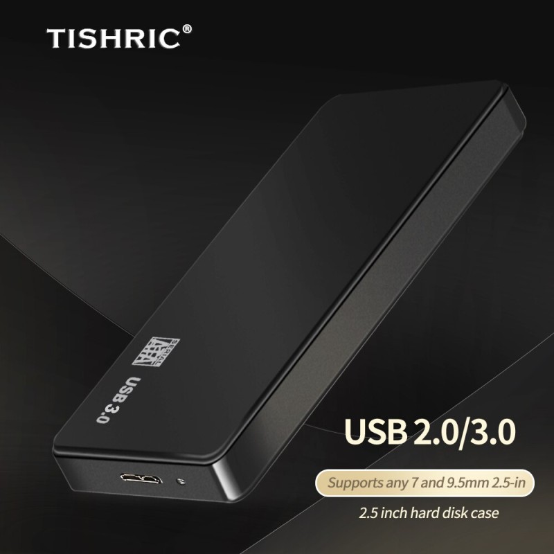 TISHRIC HDD Case External Hard Drive Optibay Enclosure 2.5 Hard Disk Case HDD Box USB 3/2 Sata to USB Multicolor Hard Drive Box