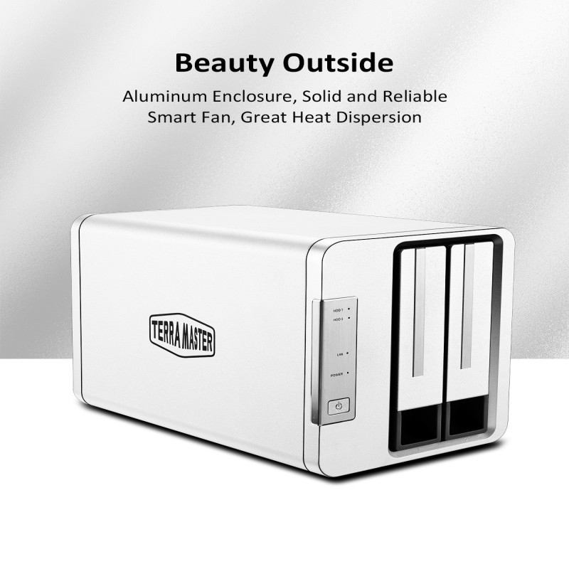 TERRAMASTER F2-423 2-Bay High Performance NAS for SMB with Quad-core CPU, 4GB DDR4 Memory, 2x2.5GbE Ports, NAS Server (Diskless)