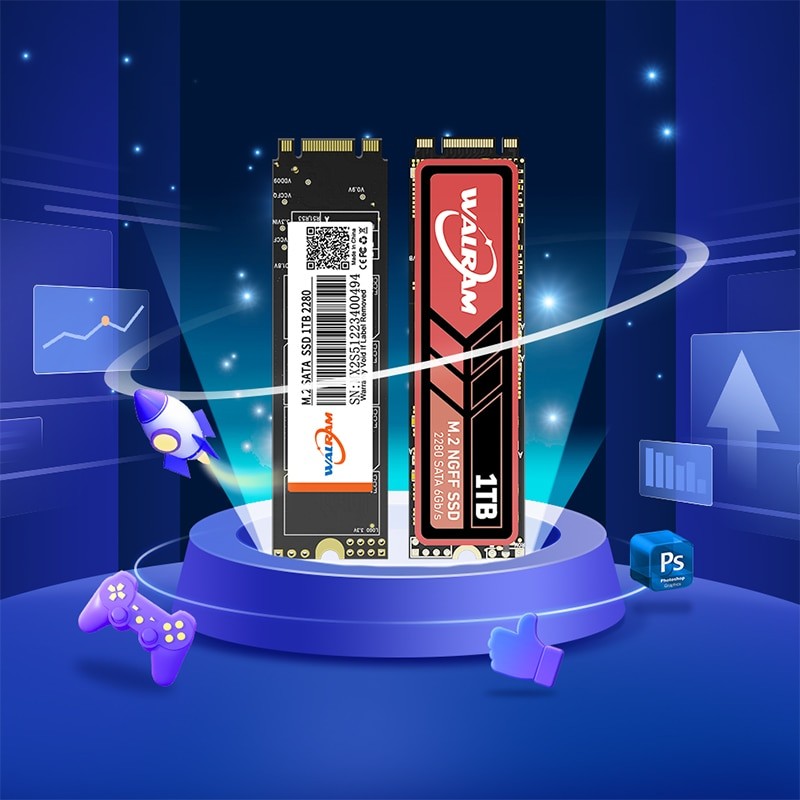 WALRAM M.2 NGFF SATA SSD 128GB 256GB 1TB NGFF 2280 Internal Solid State Drive HDD 512GB Hard Disk For Desktop Laptop Computer