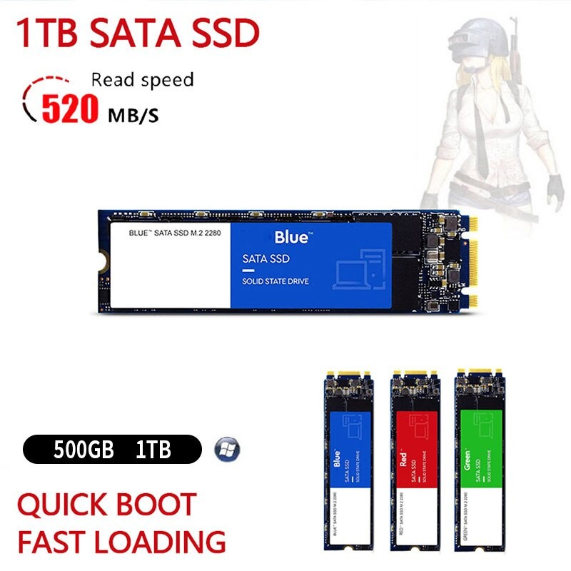 M.2 SSD NGFF 500GB High Speed Reading Writing Solid State Disk 1TB PCIe3.0 Internal Hard Drive for Laptop Desktop Mass Capacity