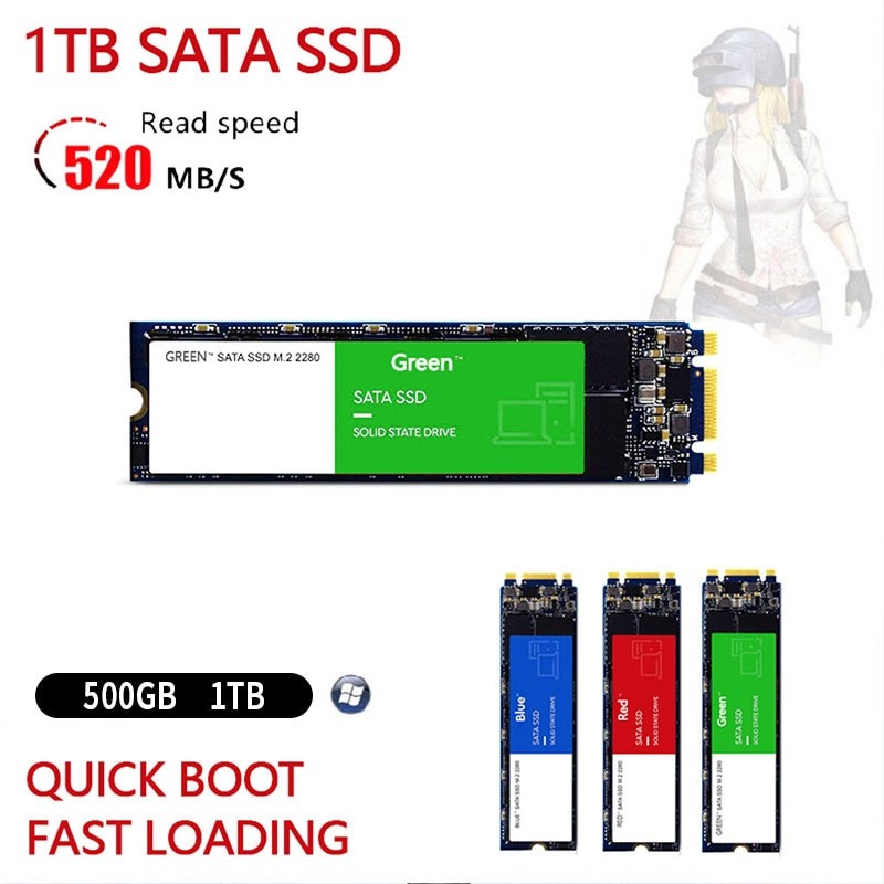 M.2 SSD NGFF 500GB High Speed Reading Writing Solid State Disk 1TB PCIe3.0 Internal Hard Drive for Laptop Desktop Mass Capacity