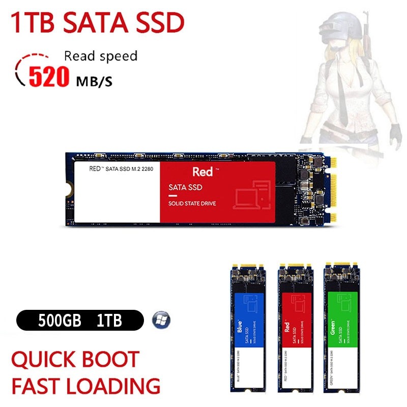 M.2 SSD NGFF 500GB High Speed Reading Writing Solid State Disk 1TB PCIe3.0 Internal Hard Drive for Laptop Desktop Mass Capacity