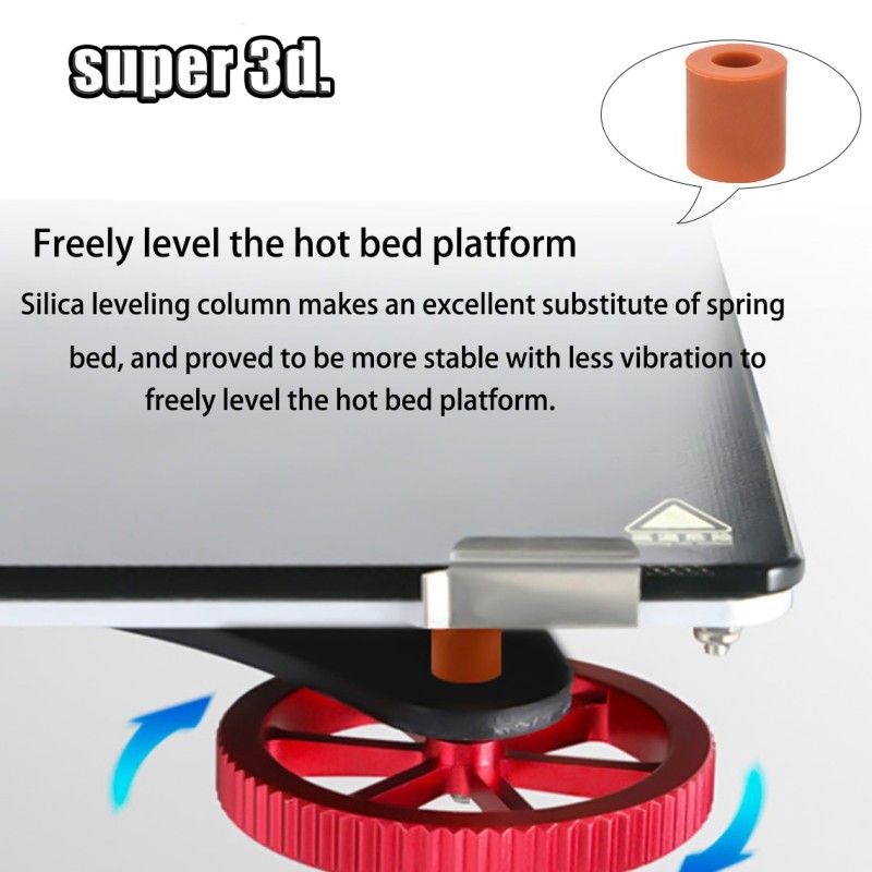 4PCS/set Hot Bed Leveling Column Silicone Solid Spacer Platform Leveler For CR-10/ CR10S CR-X Ende-3 3D Printer Parts