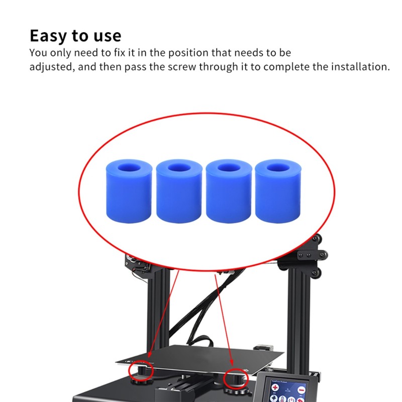 4PCS/set Hot Bed Leveling Column Silicone Solid Spacer Platform Leveler For CR-10/ CR10S CR-X Ende-3 3D Printer Parts