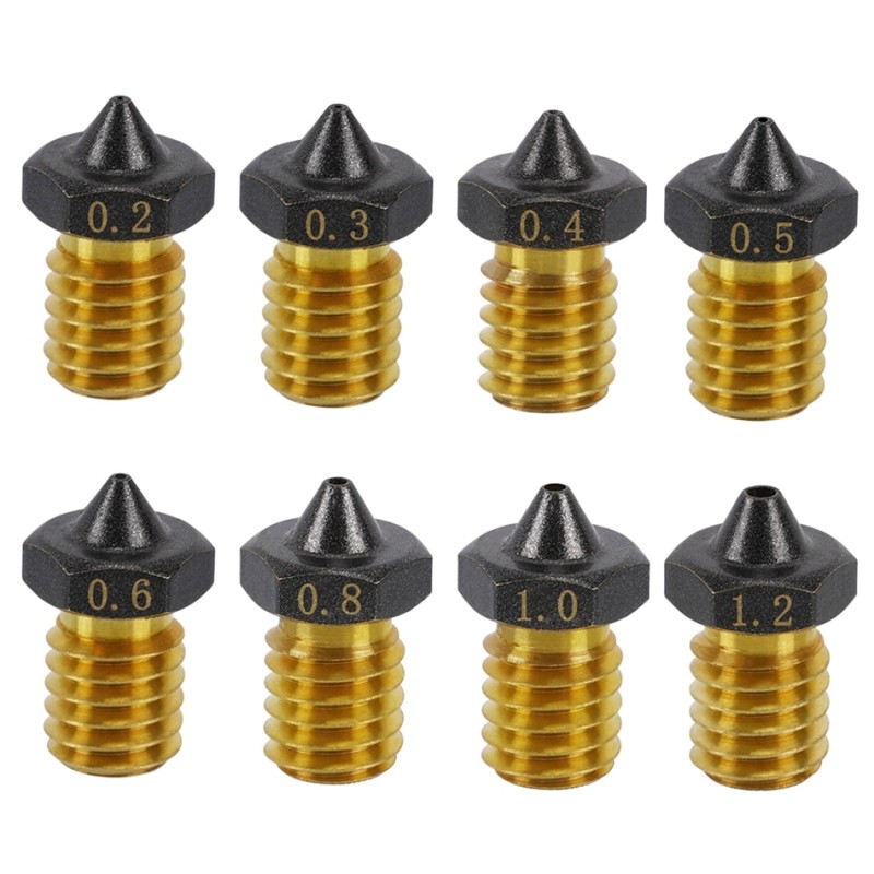 1/2PCS PTFE Coated CHT Nozzle E3D V6 Brass Non Stick Filament 0.3mm 0.4mm 0.8mm 1.2mm High Speed Flow Nozzles 3D Printer Parts