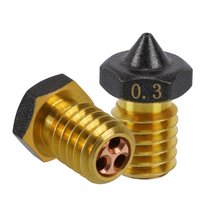 1/2PCS PTFE Coated CHT Nozzle E3D V6 Brass Non Stick Filament 0.3mm 0.4mm 0.8mm 1.2mm High Speed Flow Nozzles 3D Printer Parts