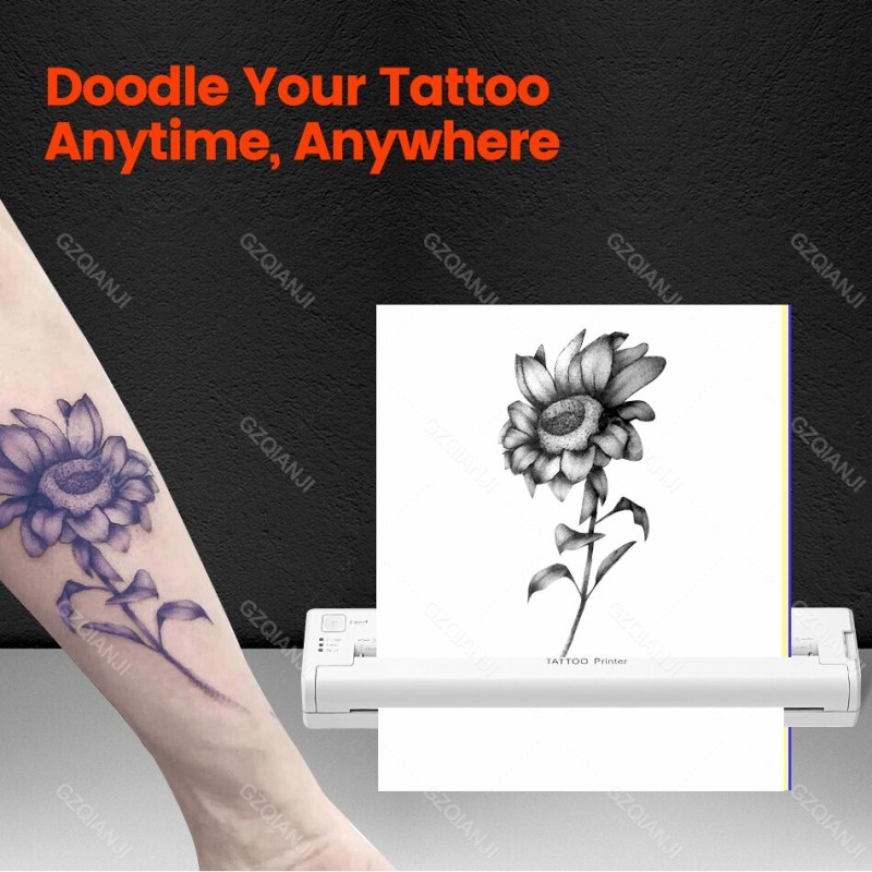 Tattoo Stencil Transfer Printer Machine 50 Sheets Tattoo Paper Portable Thermal Stencil Maker Line Photo Drawing Printing Copier