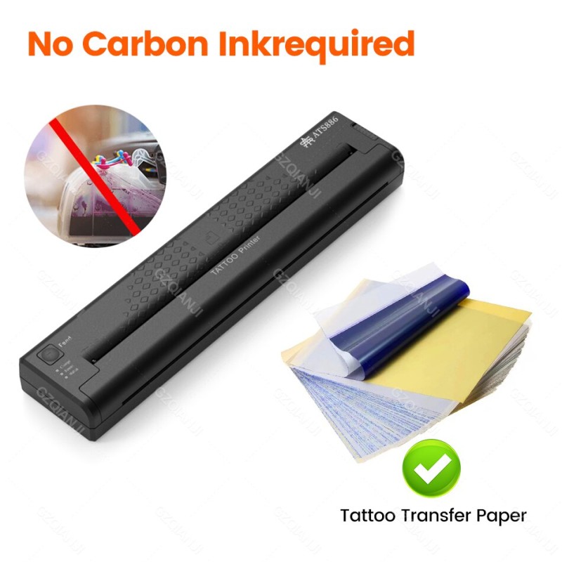 Tattoo Stencil Transfer Printer Machine 50 Sheets Tattoo Paper Portable Thermal Stencil Maker Line Photo Drawing Printing Copier