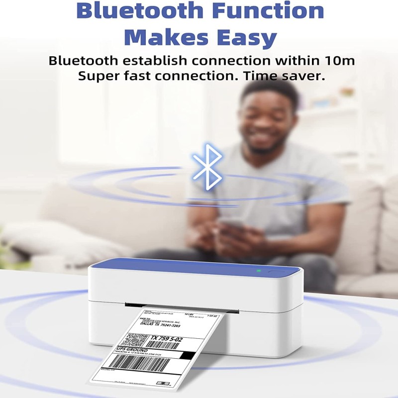 Phomemo Wireless Thermal Label Printer Bluetooth Shipping Label Printer Small Postage Sticker Printer for Barcode Address Home