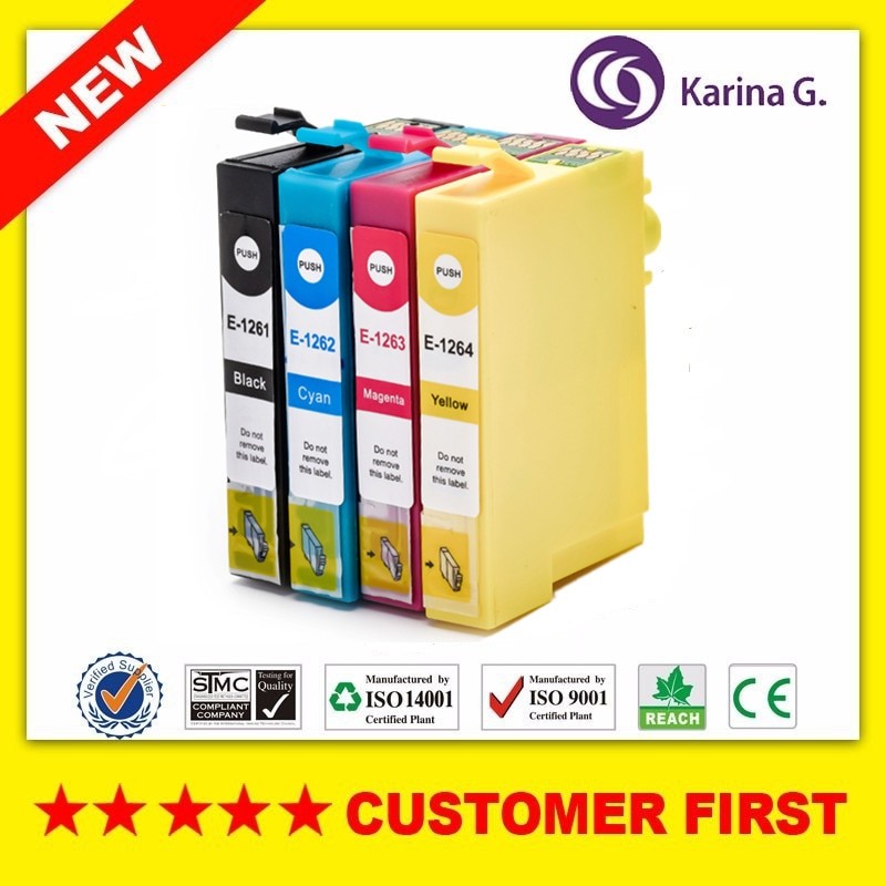 Compatible ink cartridge For Epson T126 T1261  to T1264  suit for stylus NX330 430 Workforce 520 435 545 630 WF-3520 3530 etc.