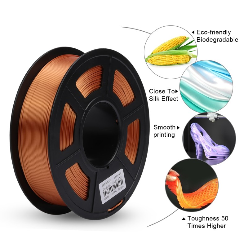 SUNLU SILK PLA 3D Filament 1.75mm 1kg Silk Texture PLA Filament For 3D Printer Smooth Print Materials Eco-friendly 3D Material