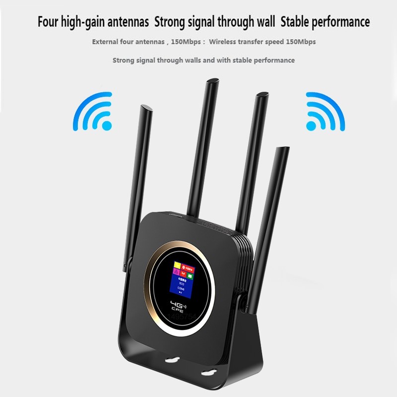 4G LTE Wireless Router 903-B Protable, CPE with SIM Card Wifi Mobile Hotspot Connect to Ethernet Wan Lan 4 High-Gain Antennas