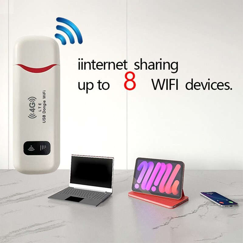 VSVABEFV 4G USB Wifi Router 150Mbps Wilress Broadband Modem Outdoor Portable Mobile Hotspot with SIM Card Wifi Dongle for Office