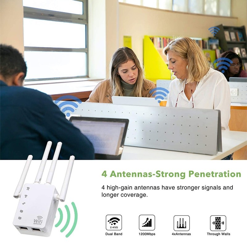 5 Ghz WIFI Booster Repeater Wireless Wi fi Extender 1200Mbps Network Amplifier 802.11N Long Range Signal Wi-Fi Repetidor