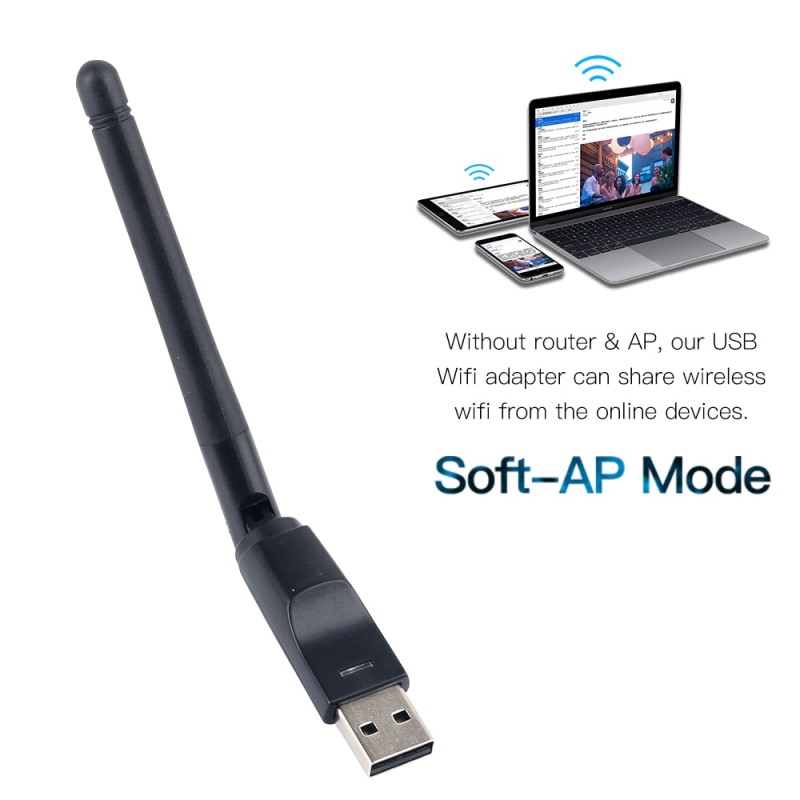 150Mbps MT7601 Mini USB WiFi Adapter Wireless Network Card 802.11 b/g/n Wi-Fi Receiver Dongle Set-Top Box IPTV Wireless Receiver