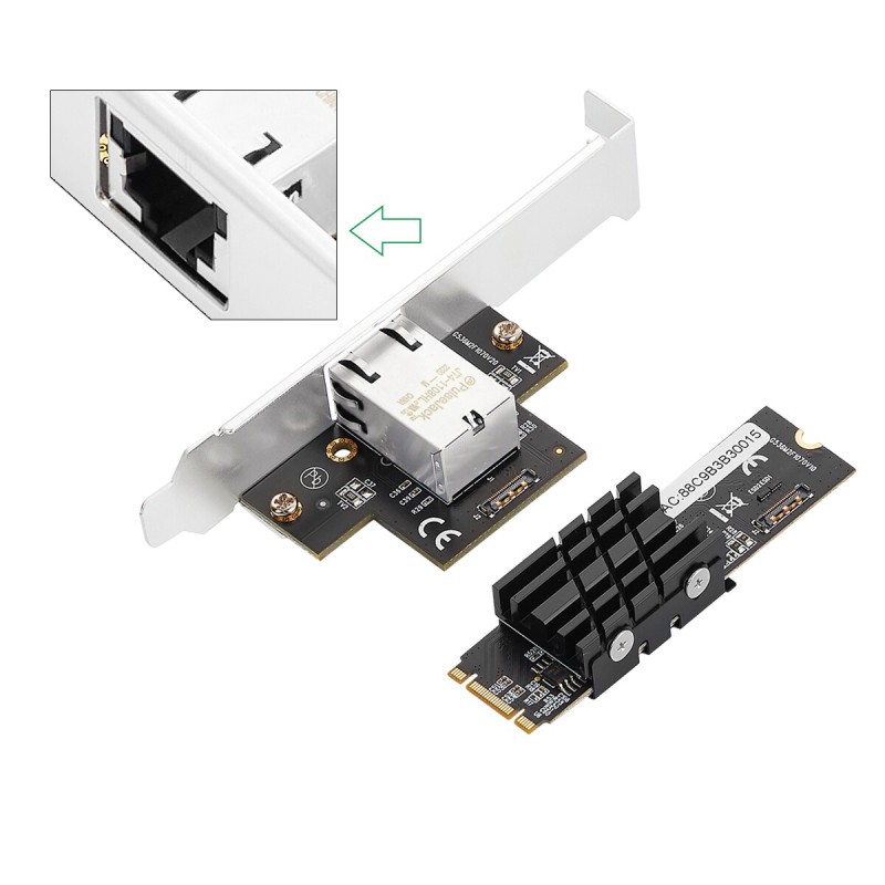 M.2 Single Port 10gb network cards 10 Gigabit Nic B Key M Key 10G/2.5G/1000M RJ45 Lan Network Adapter Card AQC107 Chip