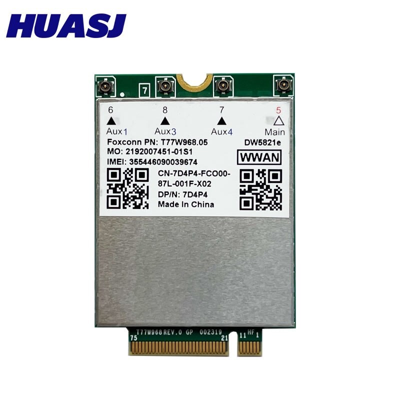 HUASJ T77W968 For Dell DW5821e LTE Cat16 GNSS 4G WWAN Card Module for Lattitude 5420 5424 7424 Rugged Latitude 7400 / 7400 2-in