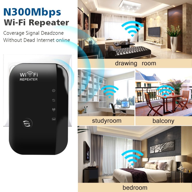 kebidumei Wps Router 300Mbps Wireless WiFi Repeater WiFi Router WIFI Signal Boosters Network Amplifier Repeater Extender WIFI Ap