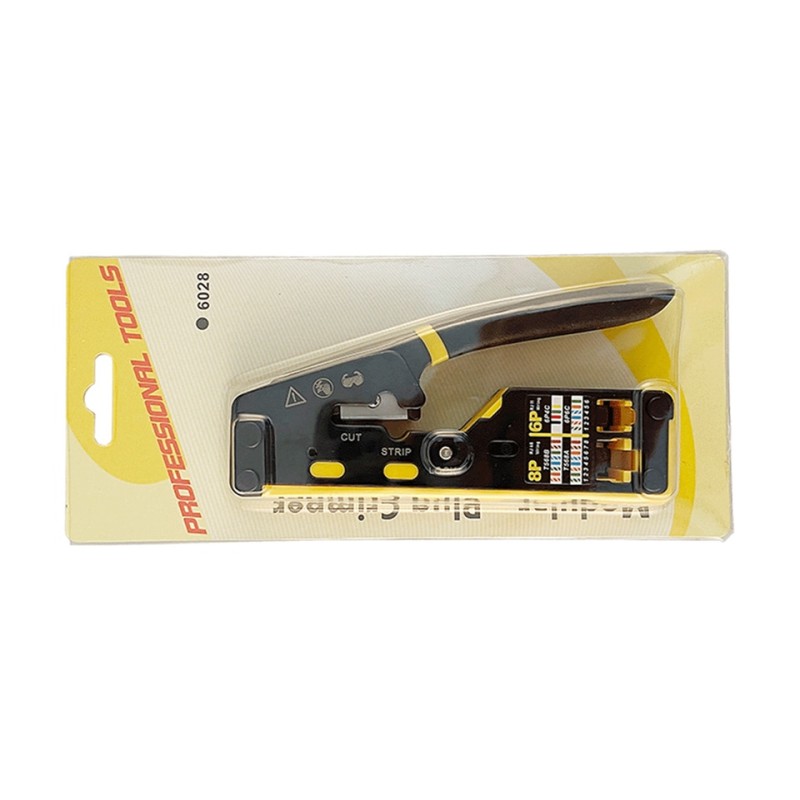 ONTi RJ45 Crimp Tool Pass Through Crimper for Cat6 Cat5 Cat5e 8P8C Connector with Replacement Blade Ethernet Cable Stripper