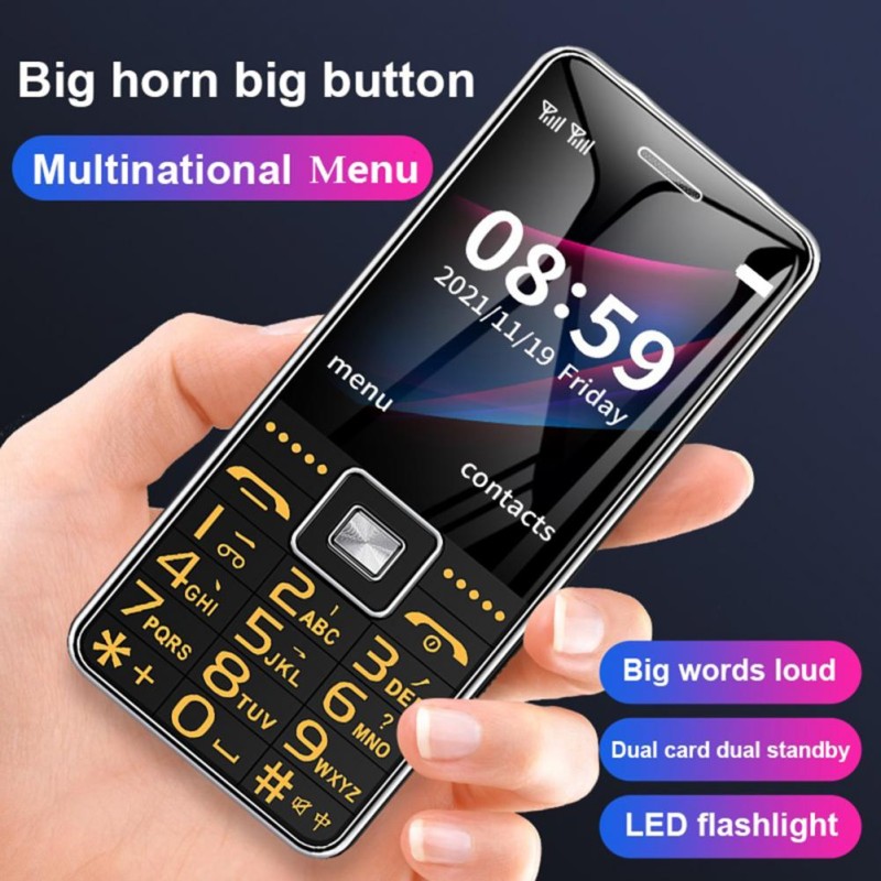 1 Set Cell Phone Dual Card Slots Long Standby Time High Resolution Compact Stable Call 4G Family Number SOS Mobile Phone