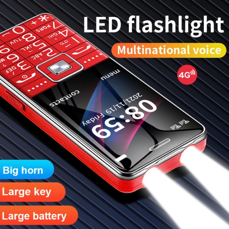 1 Set Cell Phone Dual Card Slots Long Standby Time High Resolution Compact Stable Call 4G Family Number SOS Mobile Phone