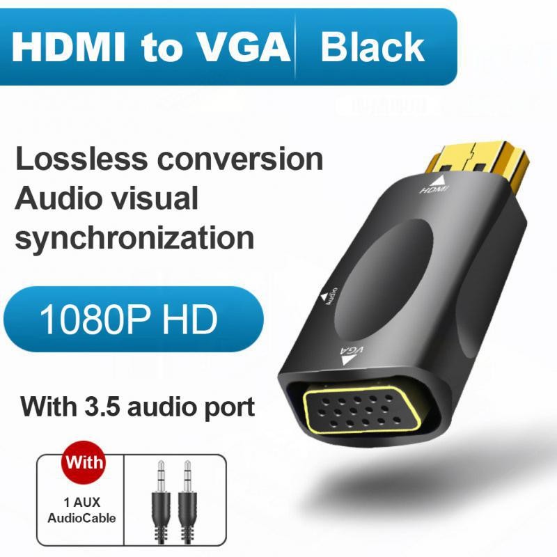 HDMI to VGA Adapter with Audio Interface Male to Female HD Transmission TV Set-Top Box Computer Connector