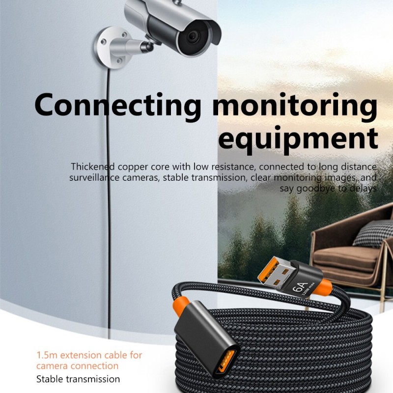 USB Extension Cable 6A Extensor USB 3.0 to USB Cable Fast Charging for Smart TV PS4 Xbox One SSD Laptop Data Cord