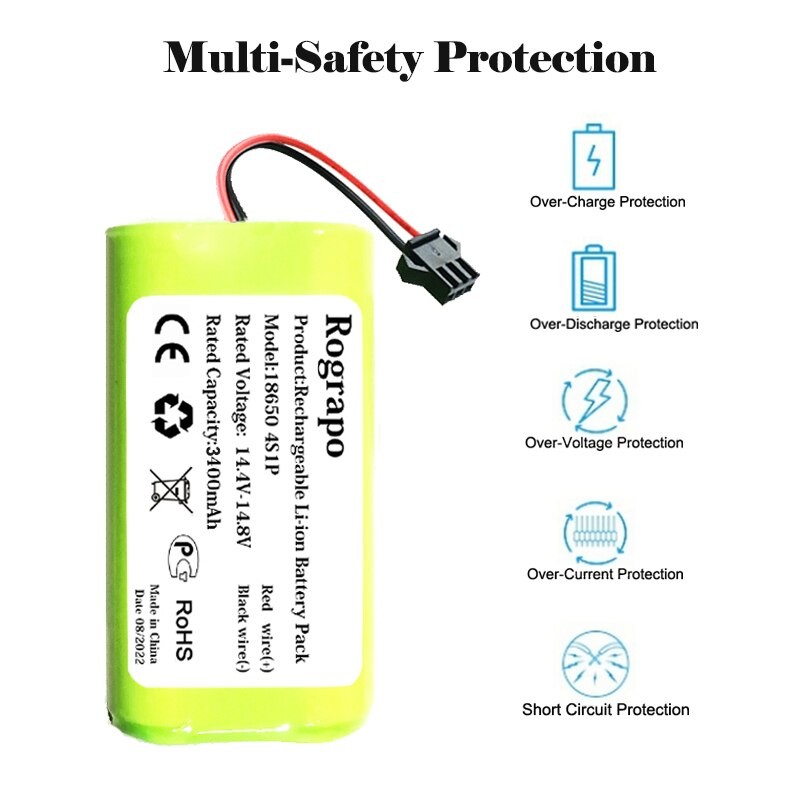 New 14.8V 3400mAh Li-ion Robot Vacuum Cleaner Battery For Mamibot ExVac660 ExVac680s ExVac880 ExVac 660 680S 880