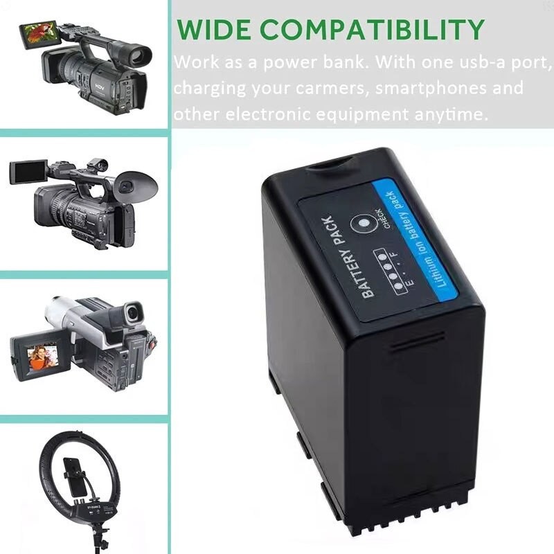 6400mAh BP-A60 A30 A90 BP A60 Battery + LCD Dual Charger for Canon CA-CP200L, EOS C200 PL, C200B, C300 Mark II, XF705