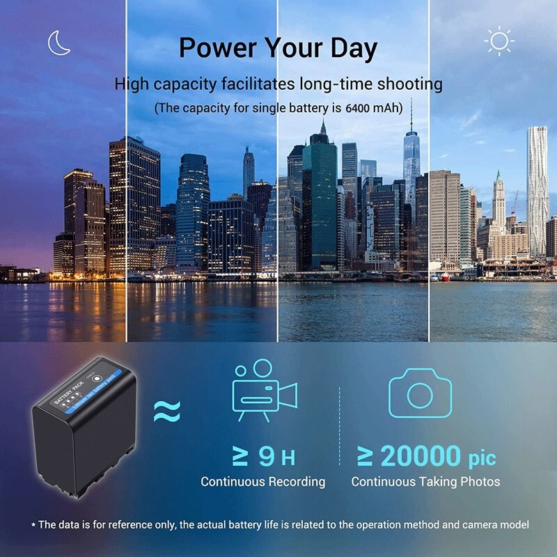 6400mAh BP-A60 A30 A90 BP A60 Battery + LCD Dual Charger for Canon CA-CP200L, EOS C200 PL, C200B, C300 Mark II, XF705