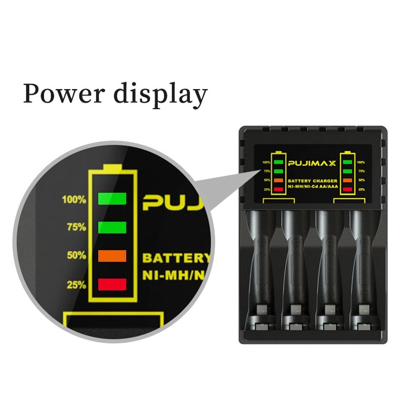 New Four-Slot Multi-Slot Intelligent Fast Charger No.5 No.7 AAA/AA Ni-Cd Battery Charger