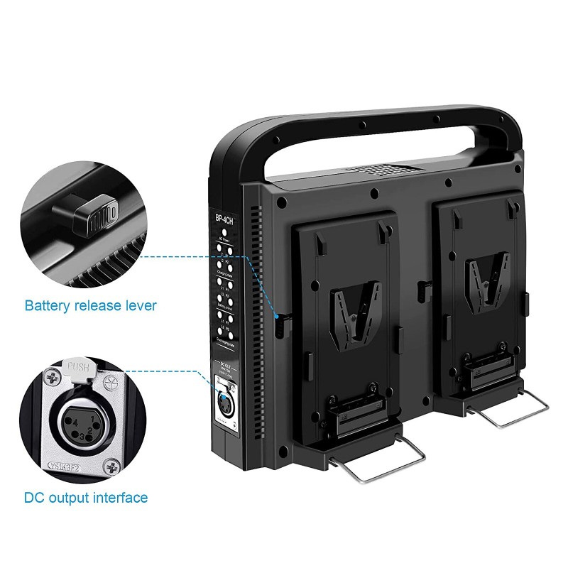 V mount battery BP-4CH 4-Channel BP-2CH Dual Quick Battery Charger &amp; AC Adapter for 14.4V/ 14.8V V-mount Battery
