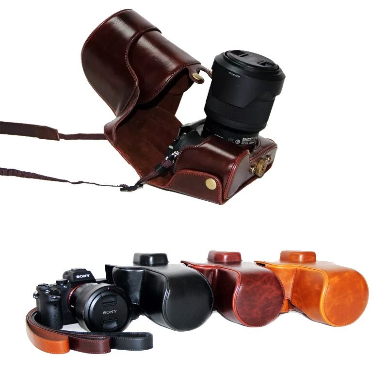 For Sony alpha  A7RII A7R Mark 2 Sony A7II PU Leather Camera Bag Cover Pouch Camera Case Bag
