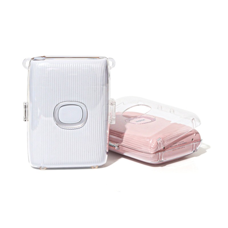 Link2 Protective Clear Case for Fujifilm Instax Mini Link 2 Instant Film Printer - Crystal Hard PVC Cover with Shoulder Strap