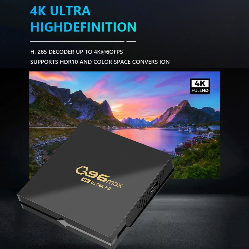 Q96 MAX Android 10 Internet TV Set-top Box AmLogic Jingchen 4K TV Box