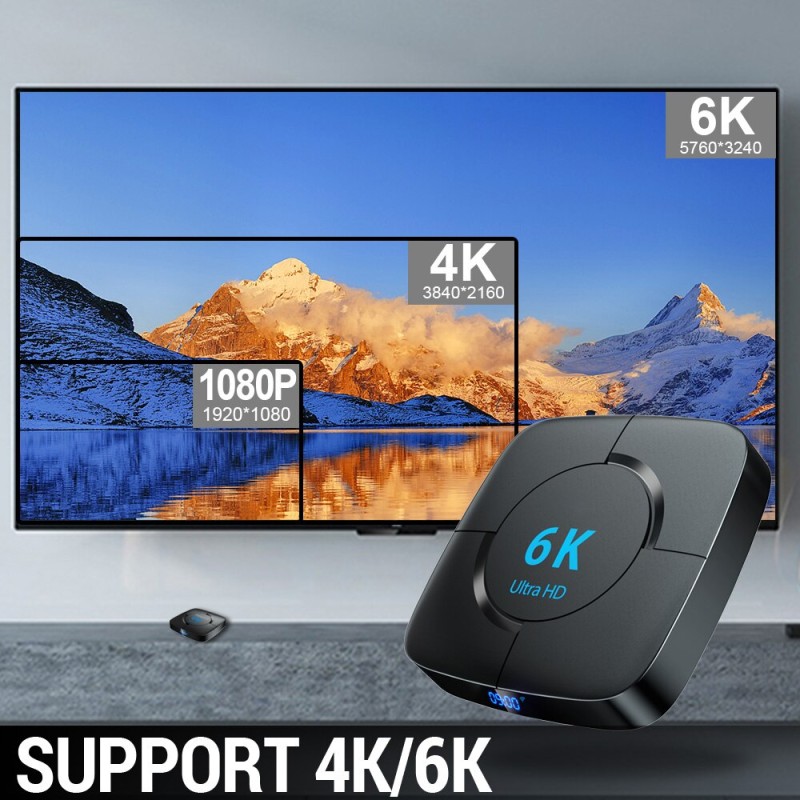 TV Box 4GB Ram 64GB Rom IPTV Android Voice Assistant Android 10.0 HTV 8 Box Original 6K H616 Wifi Media Player Very Fast Top Box