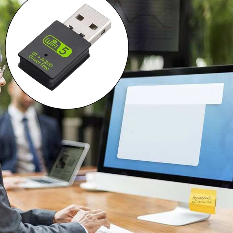 600Mbps USB Wifi Adapter Bluetooth-compatible DualBand Mini USB Dongle Wireless Wlan Receiver 2.4/5.8G For Laptop/Desktop