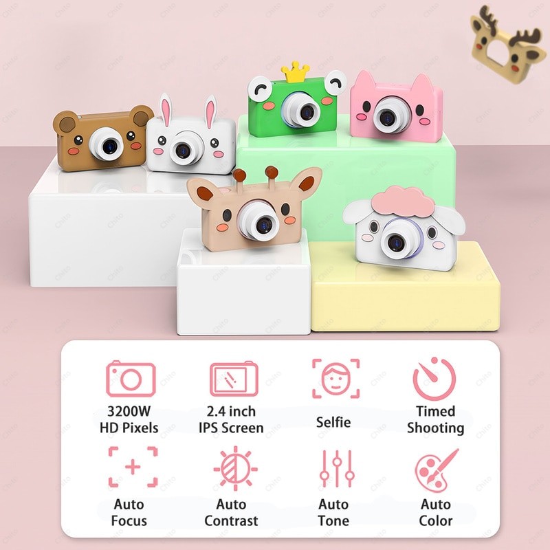 Digital Photo Camera For Children Mini Eduction Toy Kids Camera Boys Girls Gift Video With 16 32 Gb Sd Card Silicon Coat Camaras