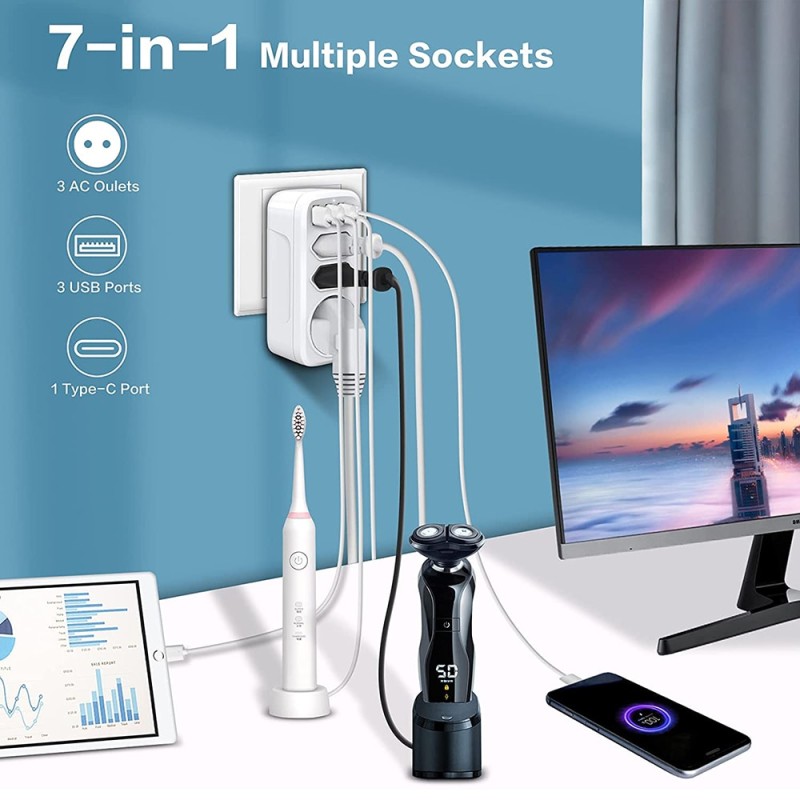 EU Standard USB Sockets Adapter Camera Wifi Remote Monitoring Home Security Surveillance HD 1080P EU Plug Wireless IP Camera