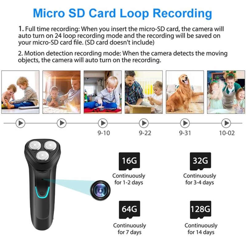 Electric Shaver Wifi Mini Camera HD 1080p Invisible Lens Micro Camcorder Portable Travel Cam Home Security Cam Remote Control Ne