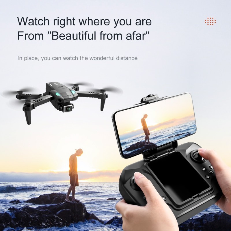 Mini Drone S128 avec camÃƒÂ©ra HD double 4K, triple face, pour ÃƒÂ©viter les obstacles, pression de l'air, hauteur fixe, jouet profess