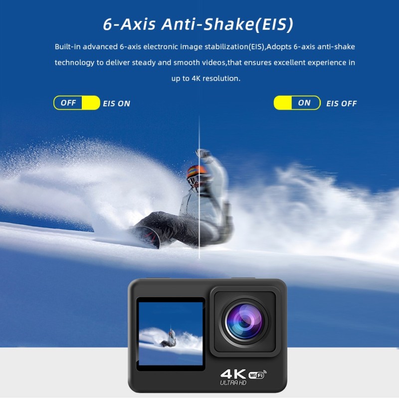 Huafant G9 Action Camera 4K 60FPS 24MP 2.0 Touch LCD EIS Dual Screen WiFi Waterproof Remote Control 4X Zoom Go Sports Pro Came