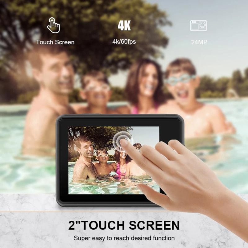 Huafant G9 Action Camera 4K 60FPS 24MP 2.0 Touch LCD EIS Dual Screen WiFi Waterproof Remote Control 4X Zoom Go Sports Pro Came