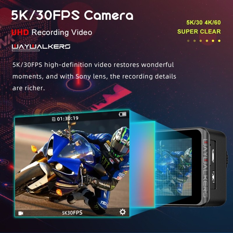 Action Camera 5K Ultra HD WiFi Remote Control 4K 60FPS Sports Video Recording Camcorder DVR DV Go Waterproof Pro Mini Helmet Cam