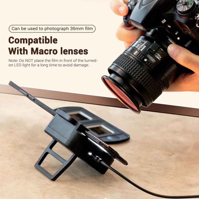 JJC Negatives Scanning LED Light Set Kit 35mm Film Scanner with Strips &amp; Slides Holder Photo Scanner Film Digital Converter Copy