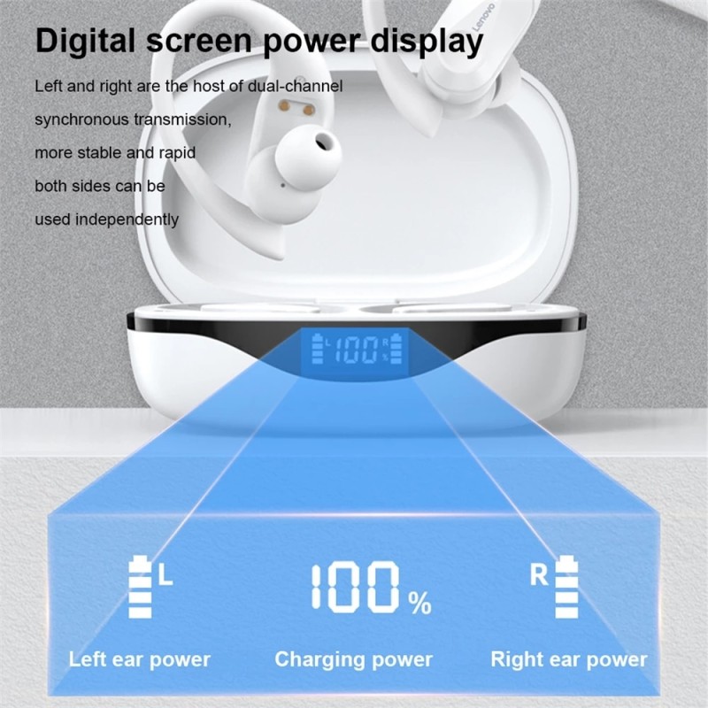 Lenovo LP75 TWS 5.3 Earphones Bluetooth Wireless Sports Headphones LED Digital Display HiFi Stereo Noise Reduction Earbuds