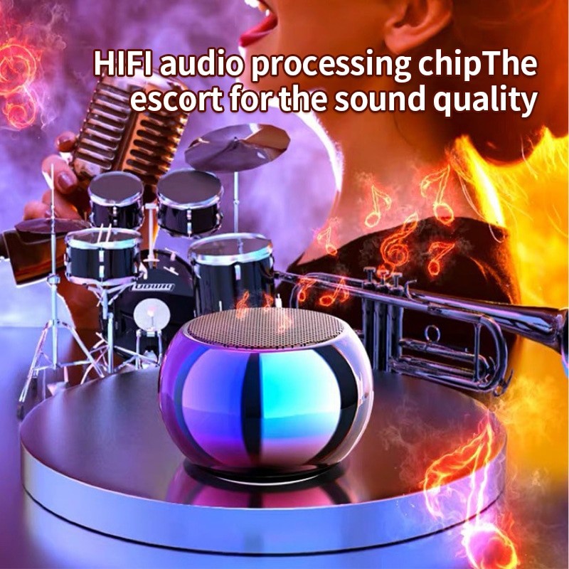 Flash wireless Bluetooth speaker portable small steel gun metal heavy subwoofer outdoor mini Bluetooth small speaker