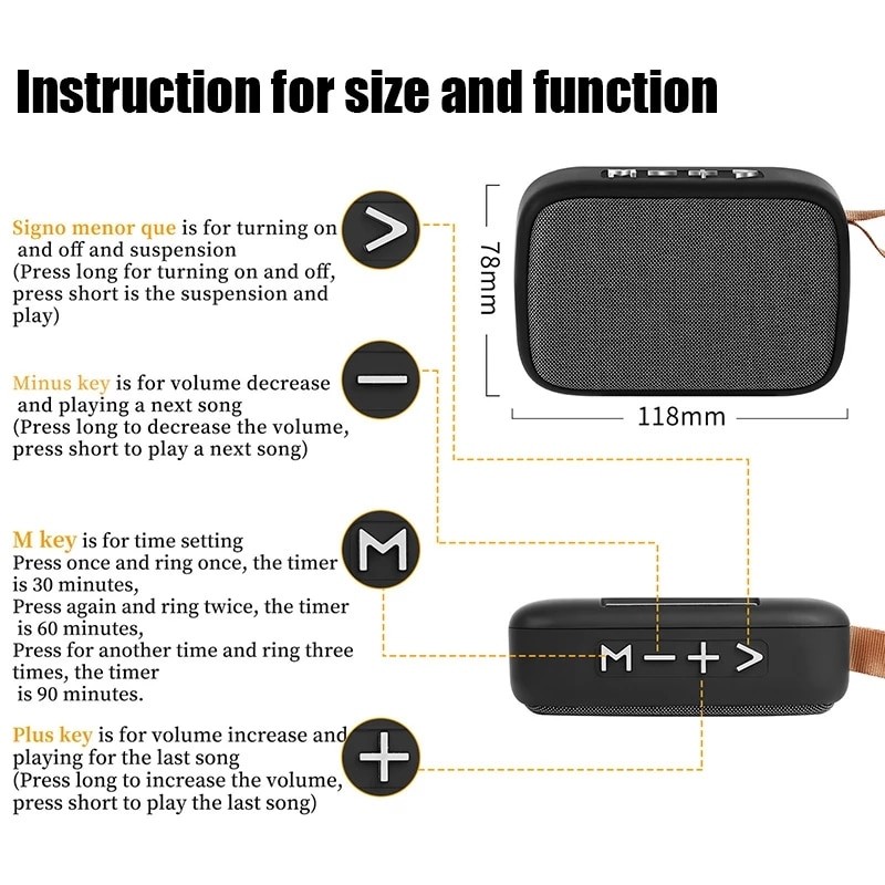 Fabric Speaker Bluetooth Wireless Connection Portable Outdoor Sports Audio Stereo Support Tf Card Mobile Phone Universal