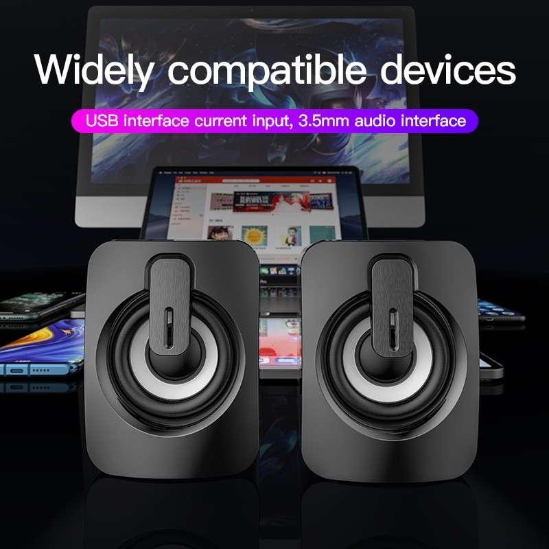 Computer Audio Desktop Home Subwoofer Bluetooth Small Speaker Wired USB Powered Multimedia Small Sound